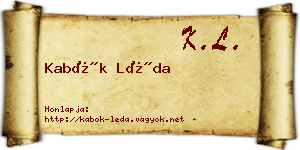 Kabók Léda névjegykártya